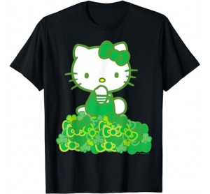 Hello Kitty Green Bows and Clovers Tee Shirt T-Shirt